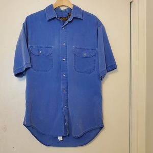 Vintage Eddie Bauer Button Down shirt in Blue Medium